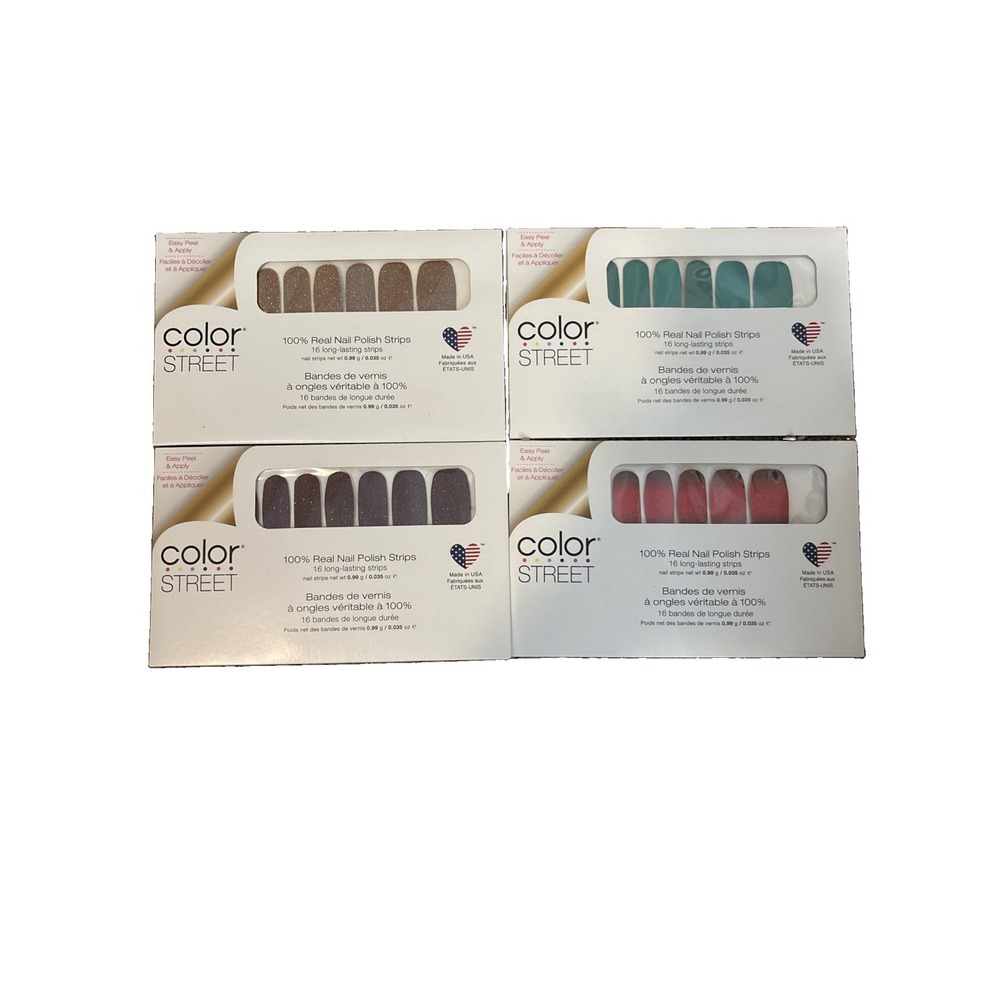 Color Street Nail Polish Strips Lot of 4 Multicolor Packs Sealed